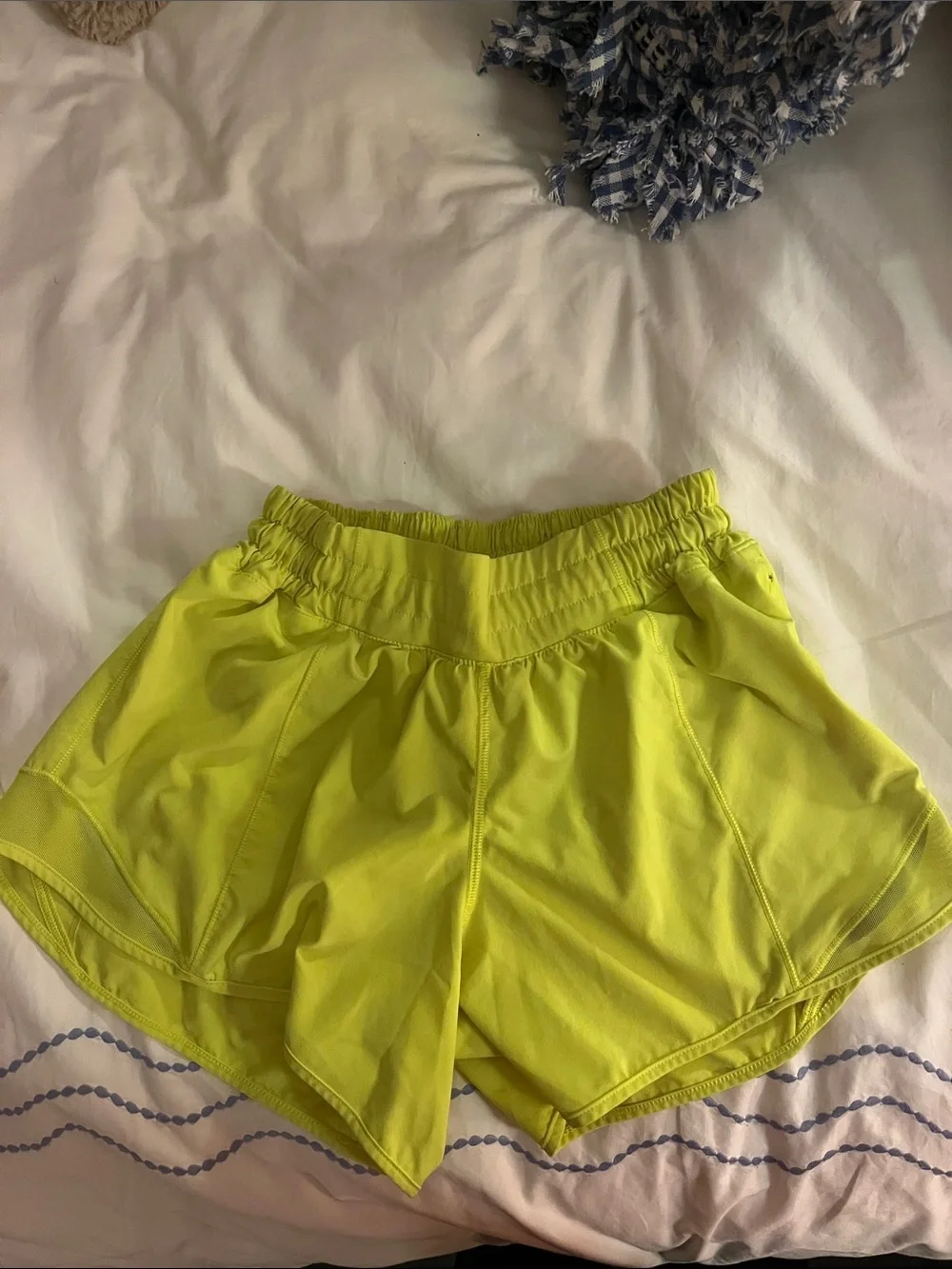 lululemon athletica Neon Yellow Hotty Hot shorts